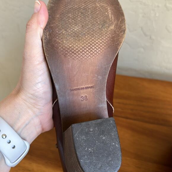 Eric Michael brown leather bootie boot heels size 38 - Picture 5 of 6